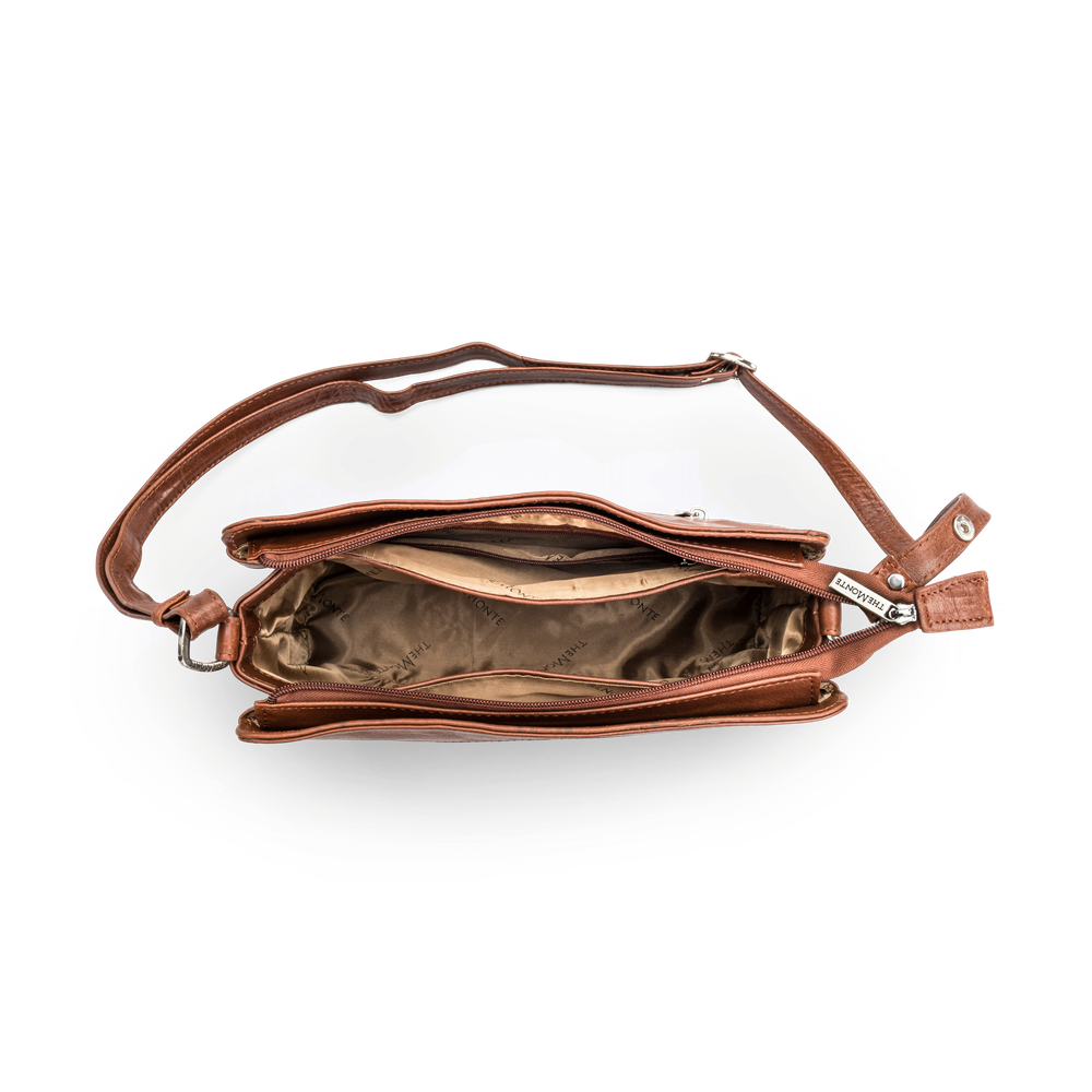 Crossbody-veske medium i skinn