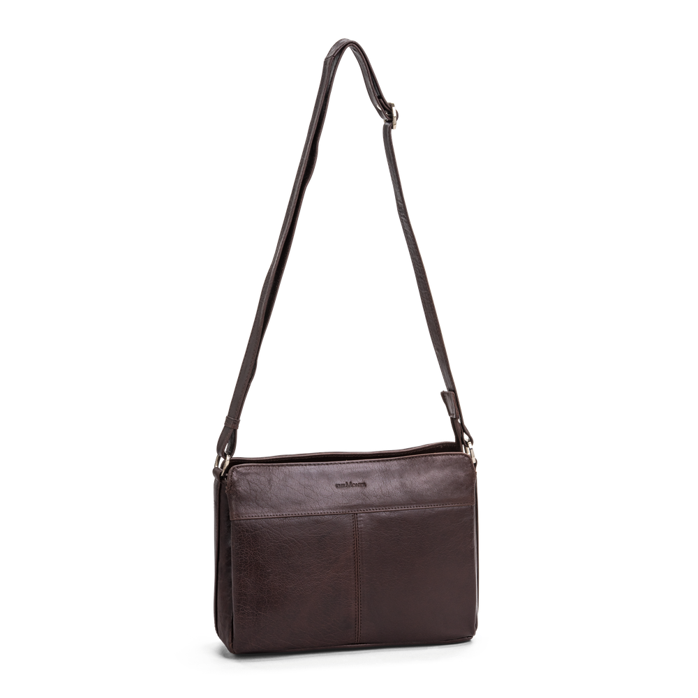 Crossbody-veske medium i skinn