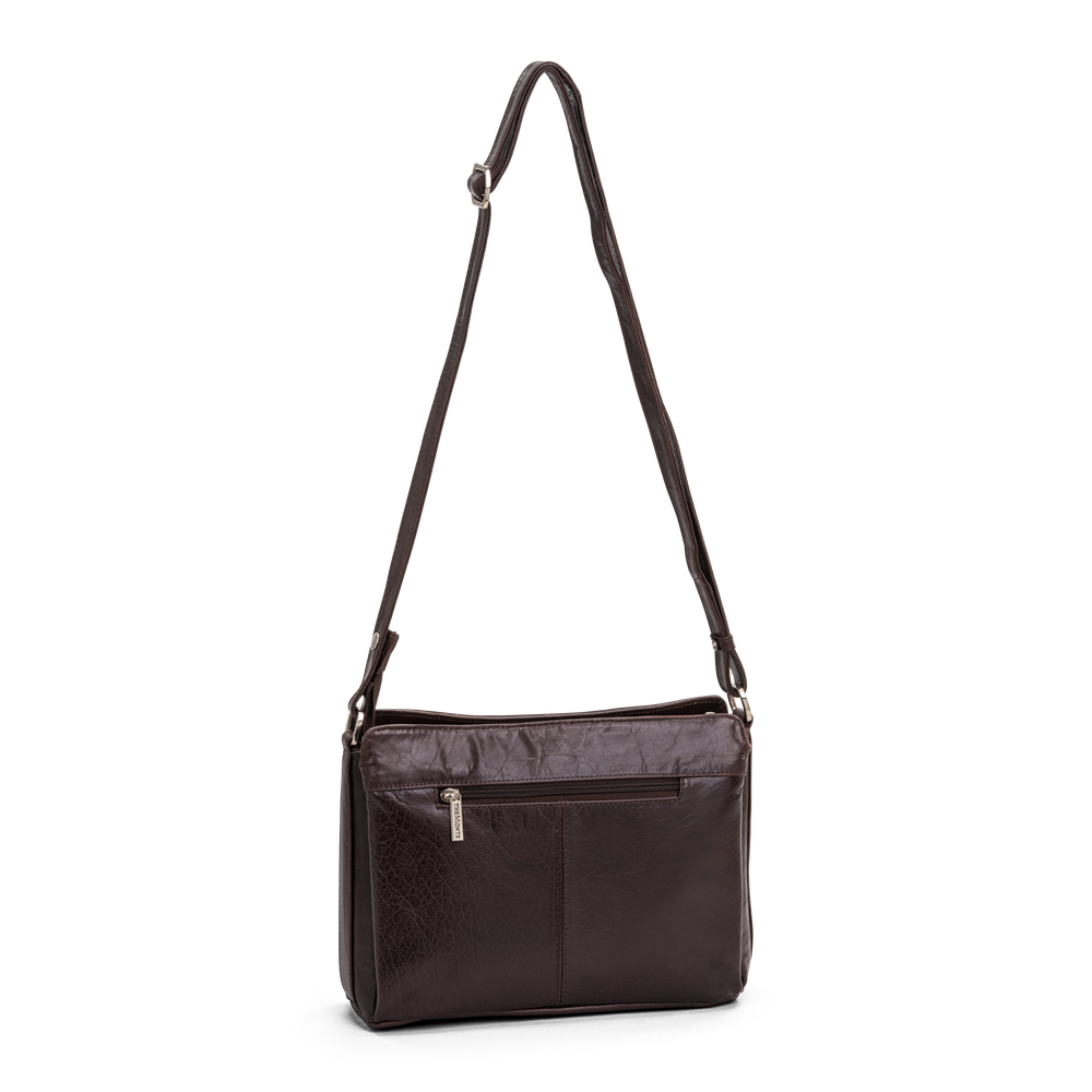 Crossbody-veske medium i skinn
