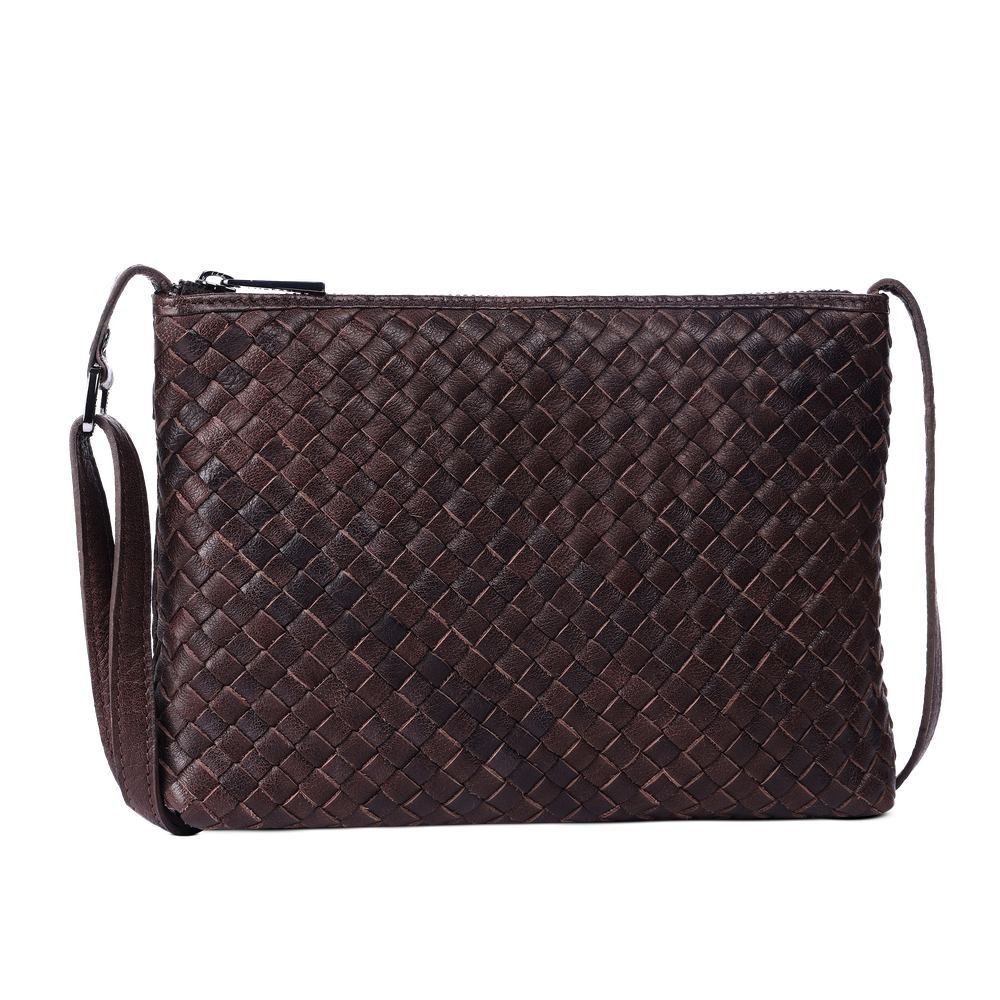 Crossbody-veske medium i skinn