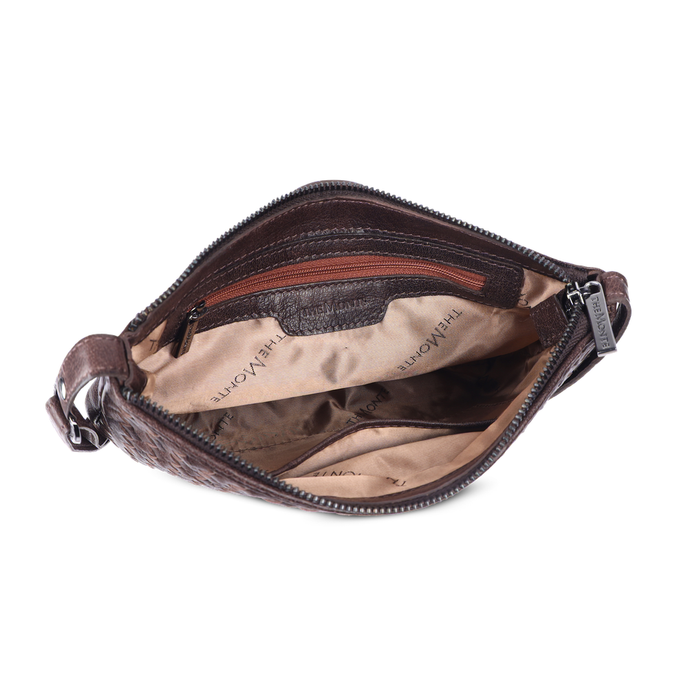 Crossbody-veske medium i skinn