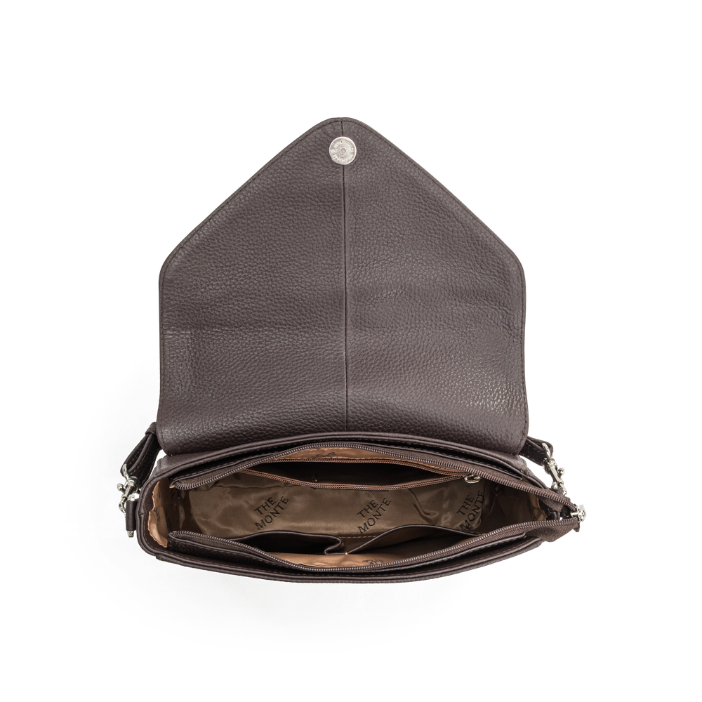 Skinnveske med klaff