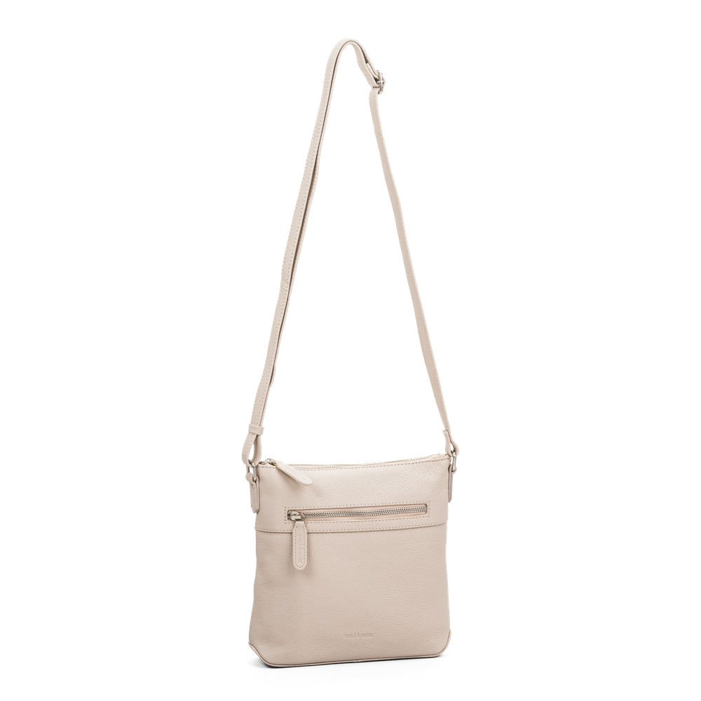 Crossbody-veske small i skinn - Beige