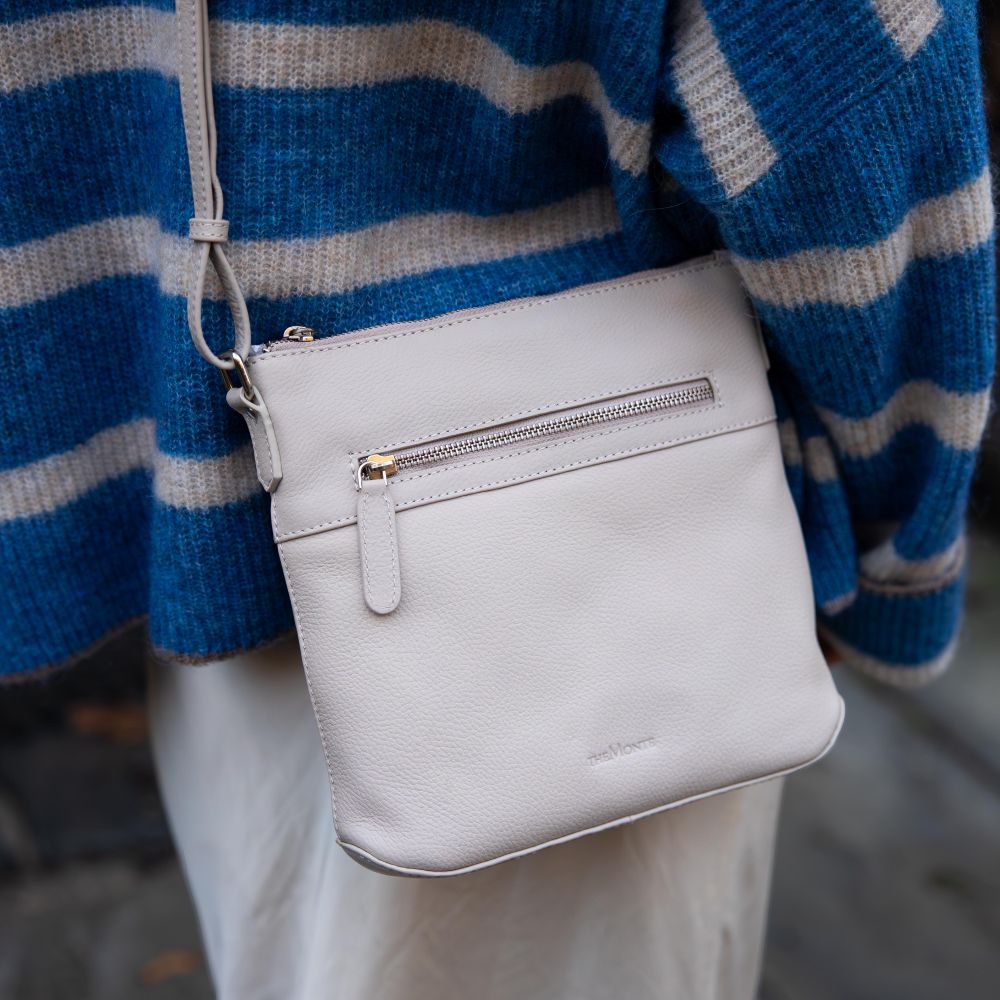 Crossbody-veske small i skinn