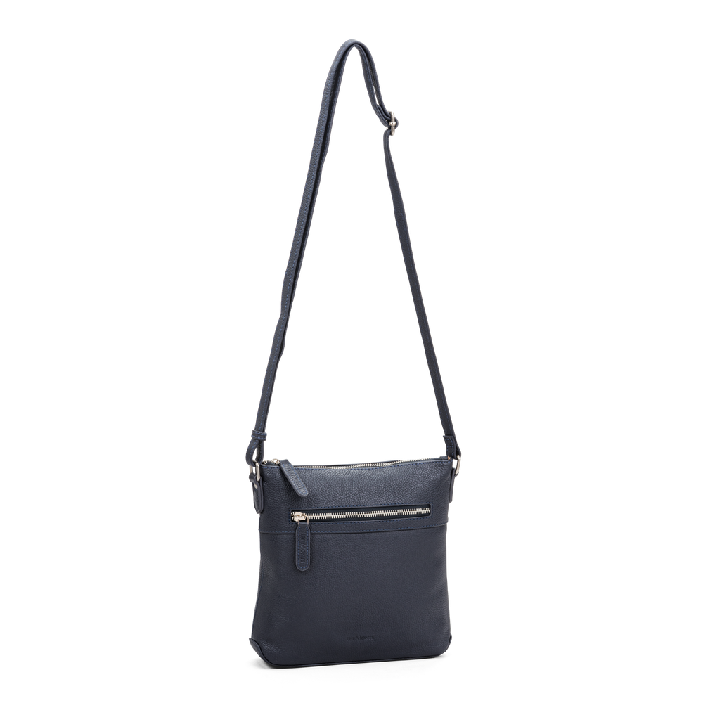 Crossbody-veske small i skinn