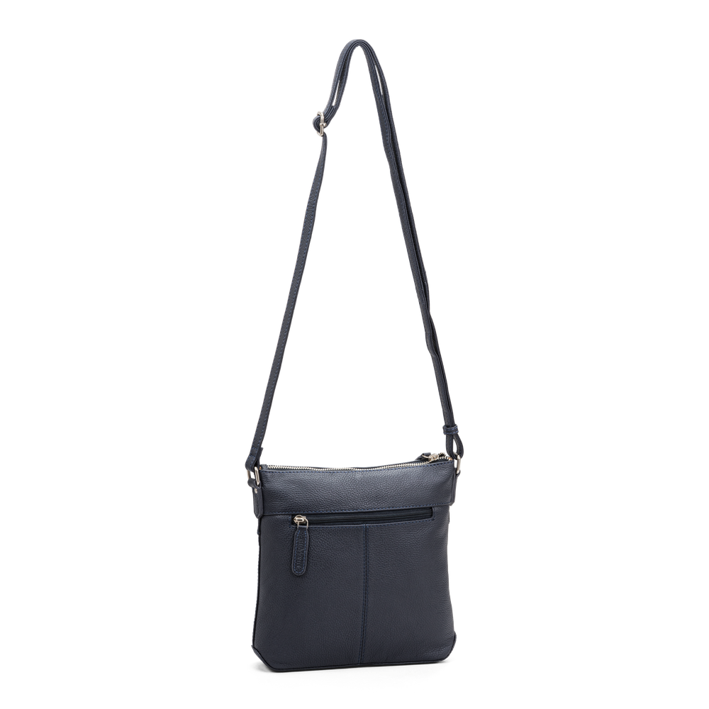 Crossbody-veske small i skinn