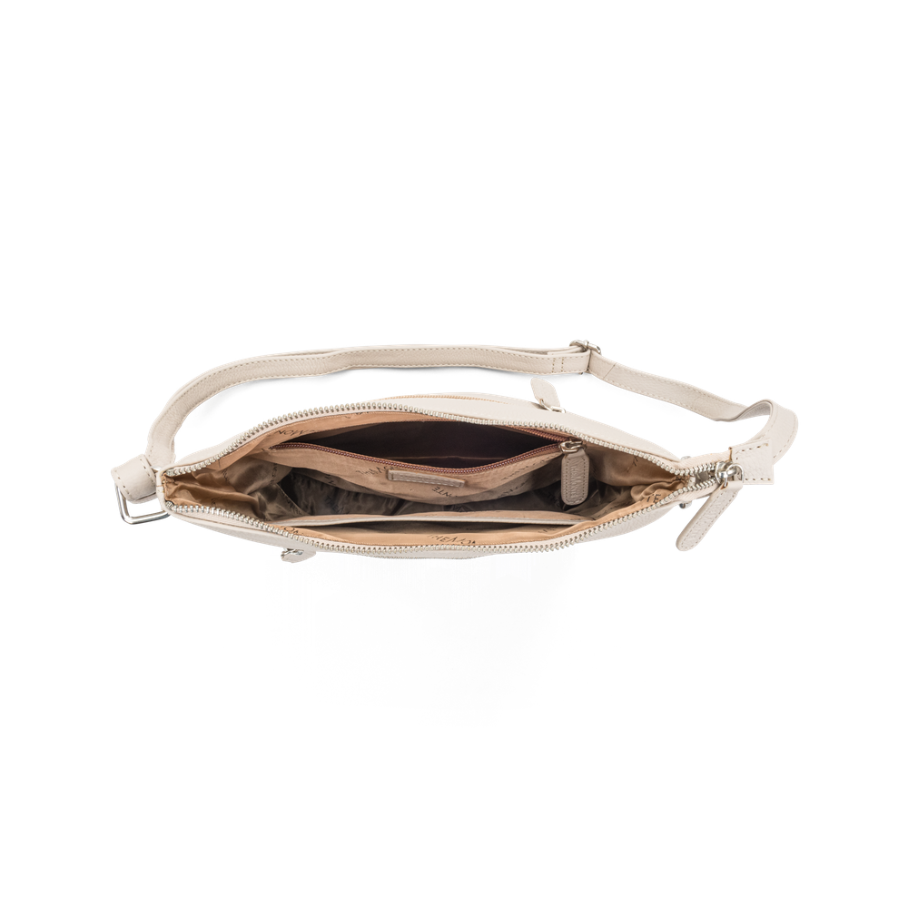 Crossbody-veske medium i skinn