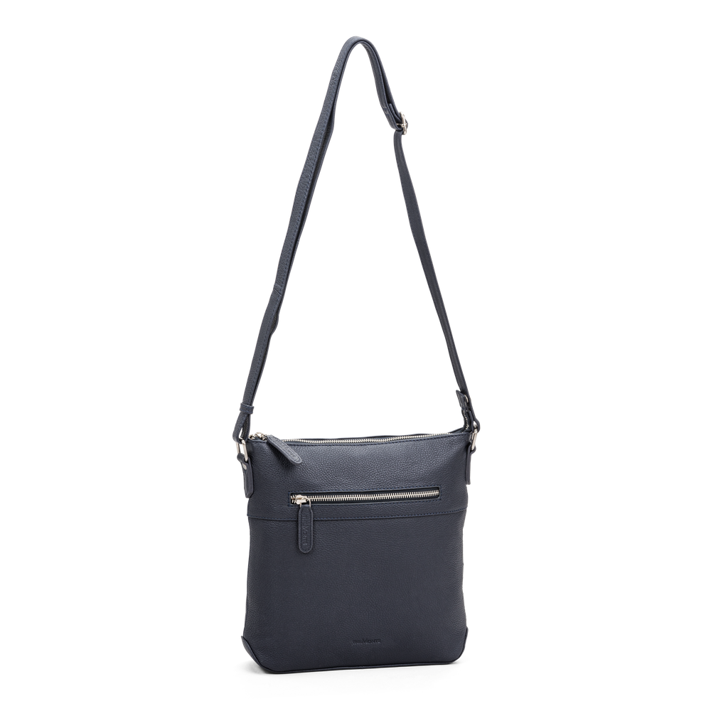 Crossbody-veske medium i skinn - Marine