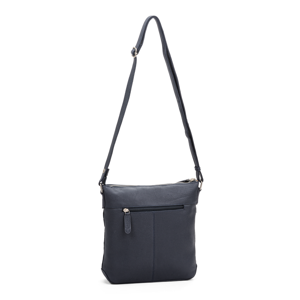 Crossbody-veske medium i skinn