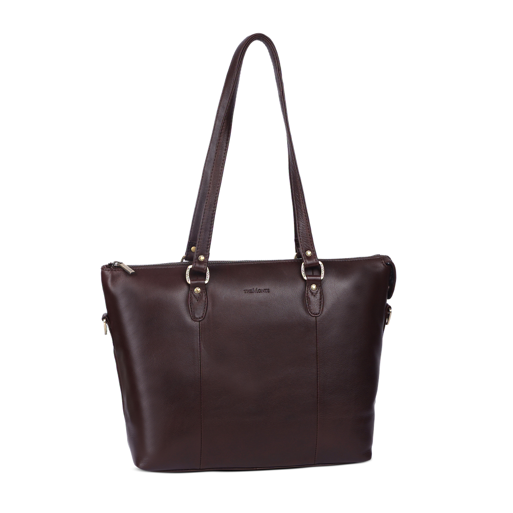 Tote bag 12,3" medium i skinn