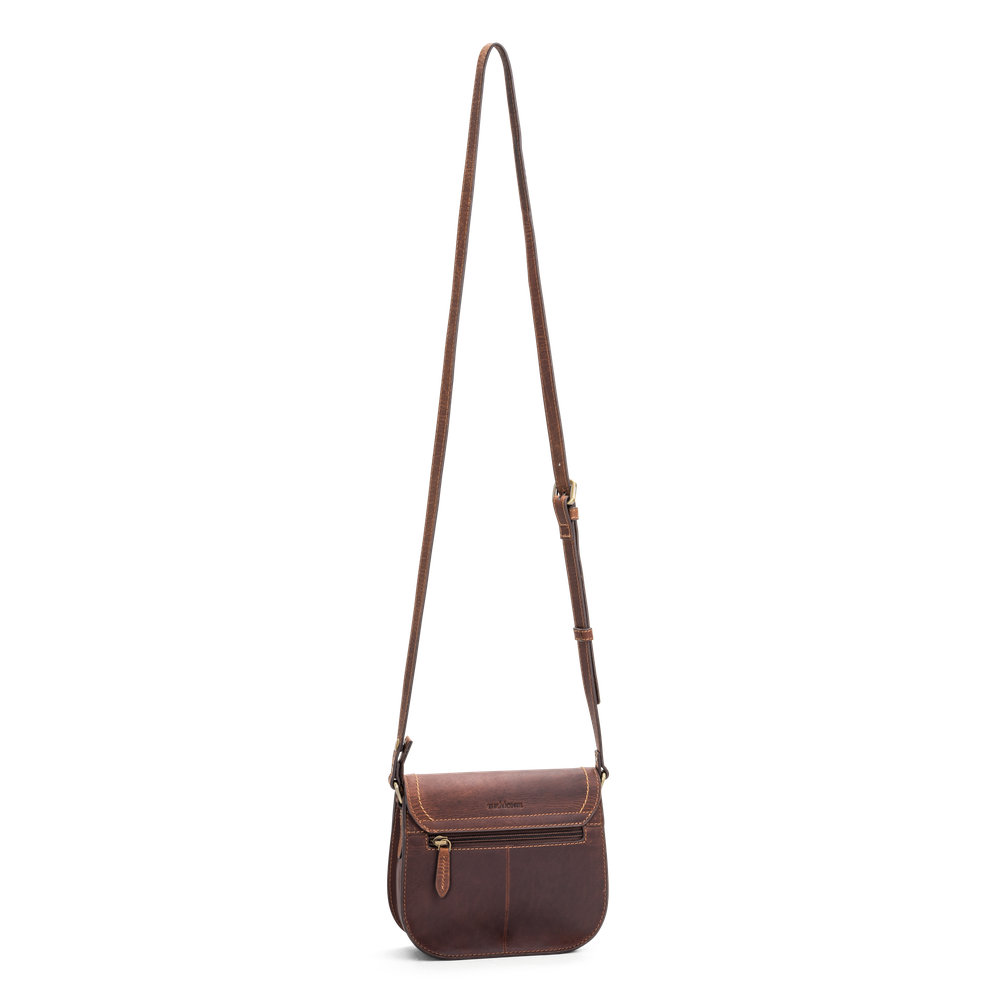 Flap bag small i skinn