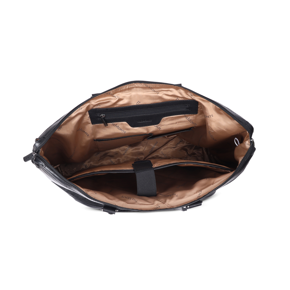 Weekend bag plass til 16" laptop, i skinn, 35 L