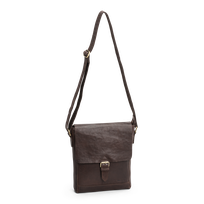 Oxford flap bag 13" i skinn