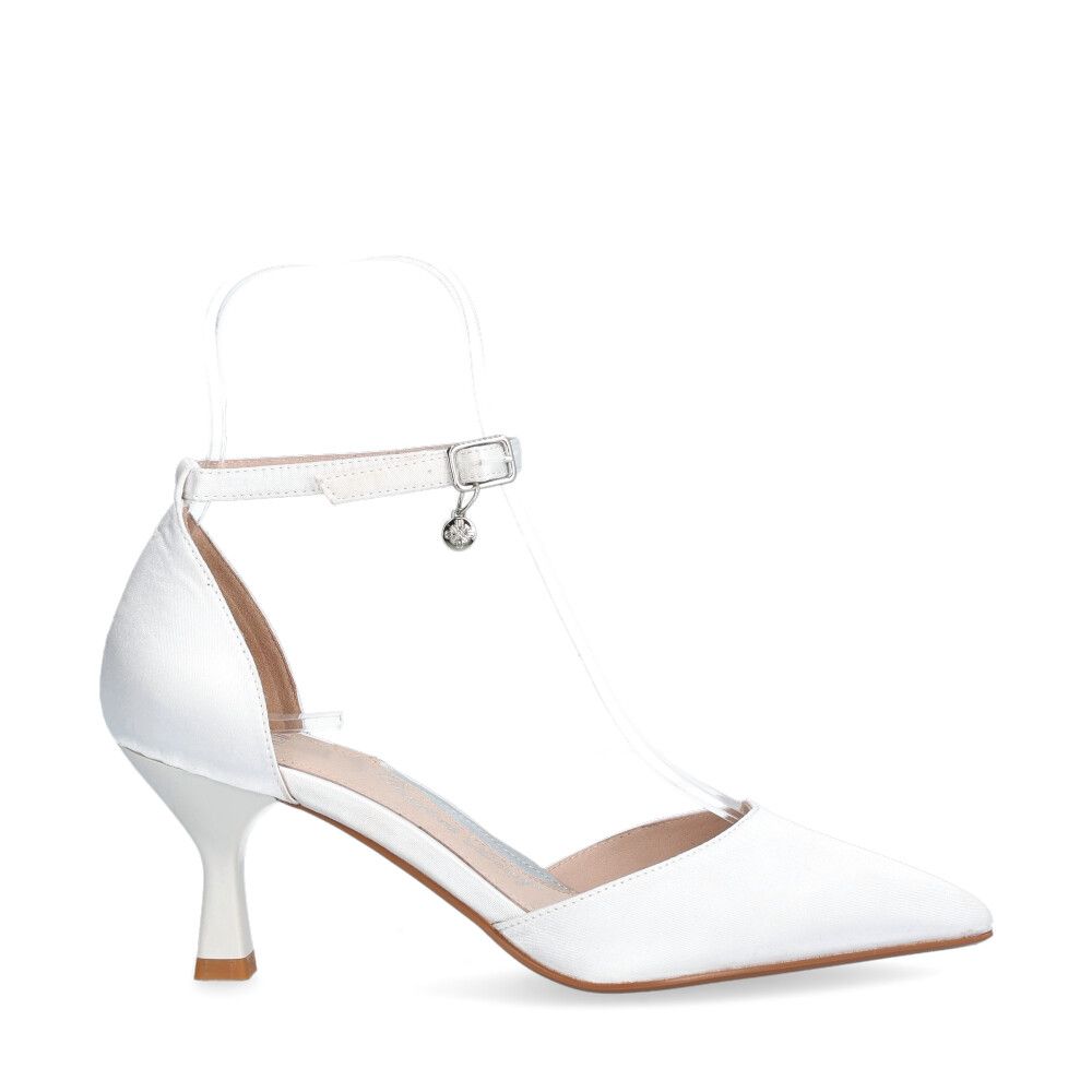 Claire Pumps Satin Vit