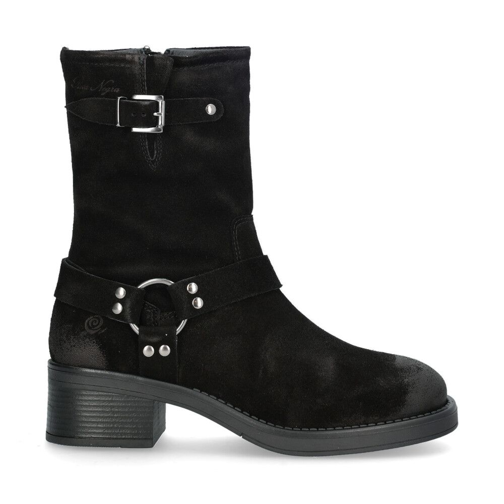 Cecilia Bikerboots Mocka Svart