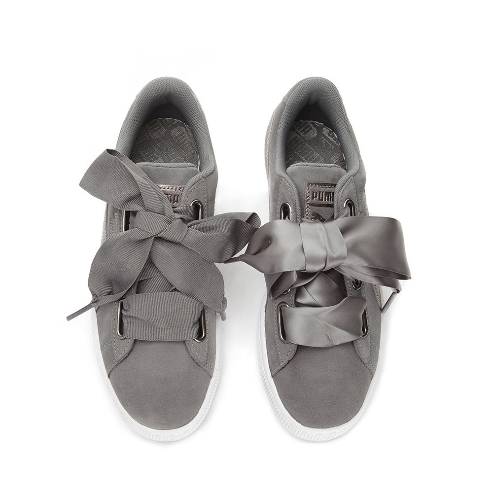 Suede Heart Sneakers Grå