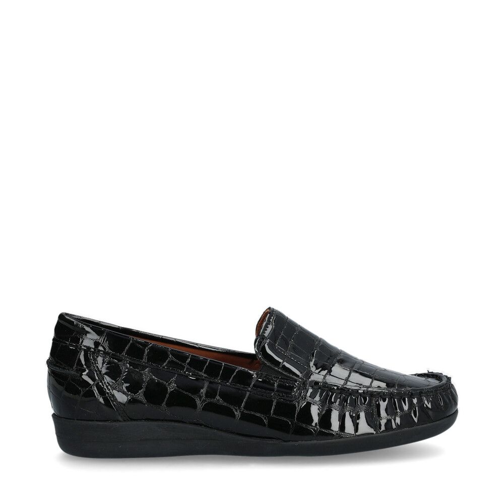 Anita Loafers Crocko Bred Svart
