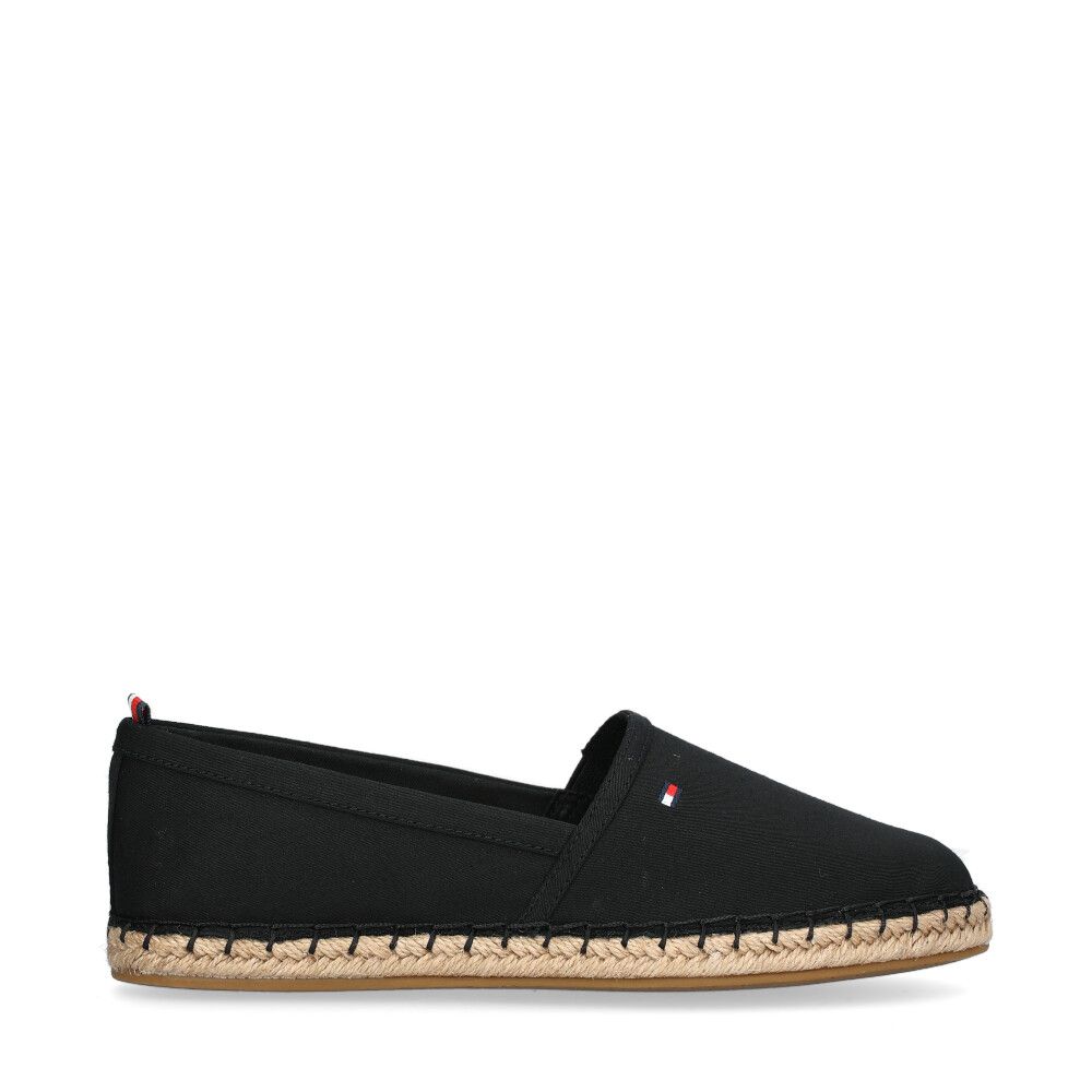 Flat Canvas Espadrillos Svart