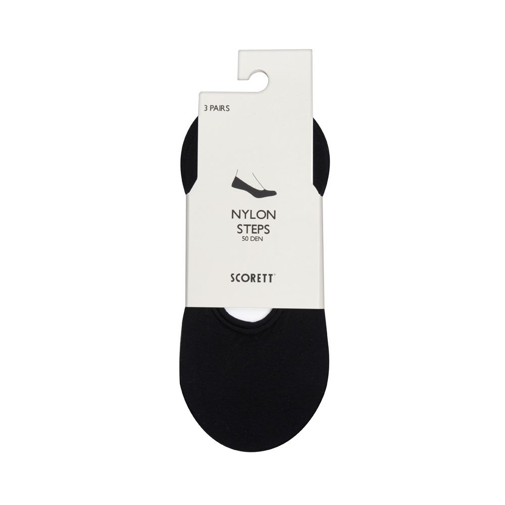 Step Socks Nylon 50 Den 3-p Svart