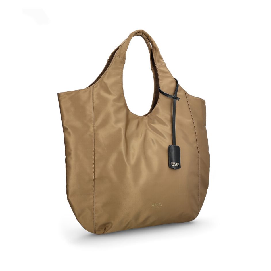 Tote Bag Nylon Mörkbeige