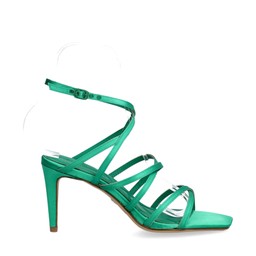 28377 Sandaletter Satin Grön