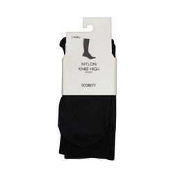 Nylon Knee High 50 Den 3-pack Svart