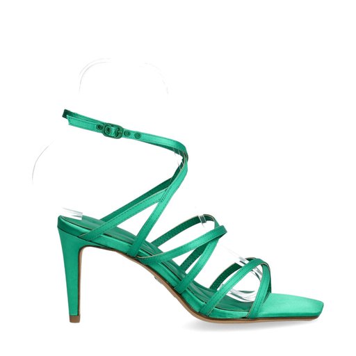28377 Sandaletter Satin Grön