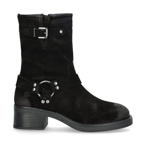 Cecilia Bikerboots Mocka Svart