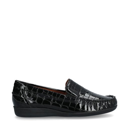 Anita Loafers Crocko Bred Svart
