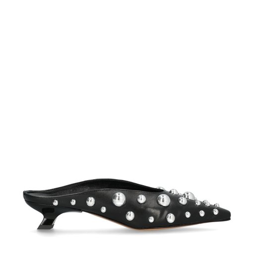 Edda Studded Mules Svart