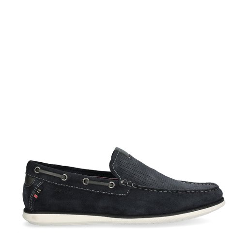 Krios Loafers Mocka Marinblå