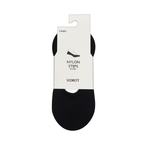 Step Socks Nylon 50 Den 3-p Svart