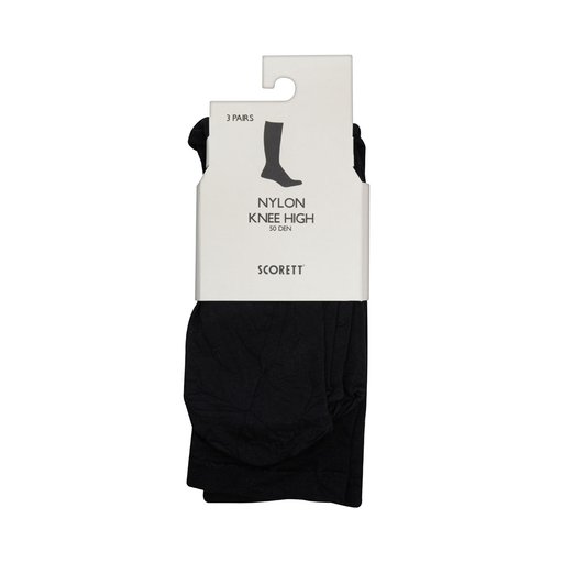 Nylon Knee High 50 Den 3-pack Svart