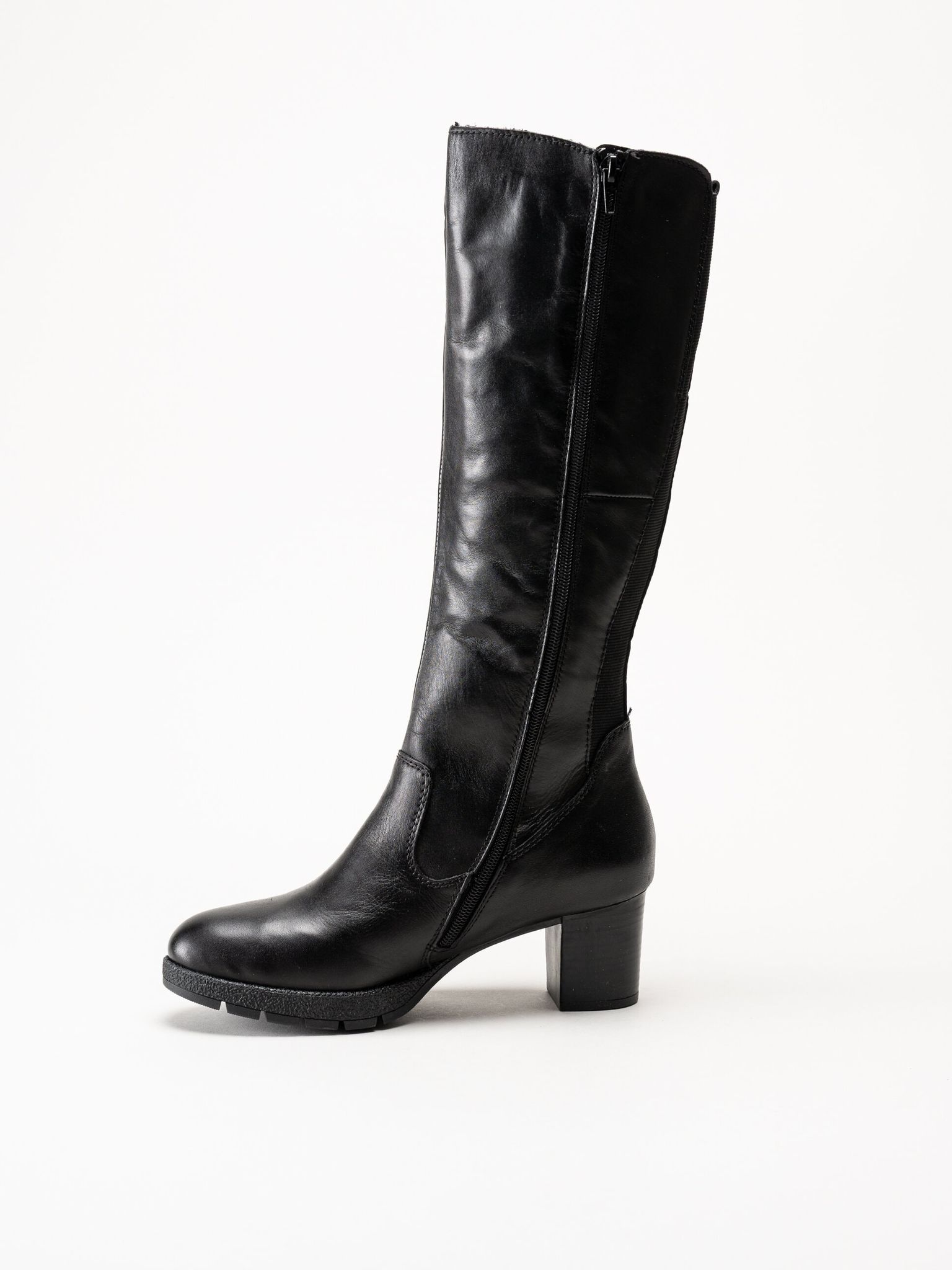 Rieker - Svarta fodrade stövlar i skinn