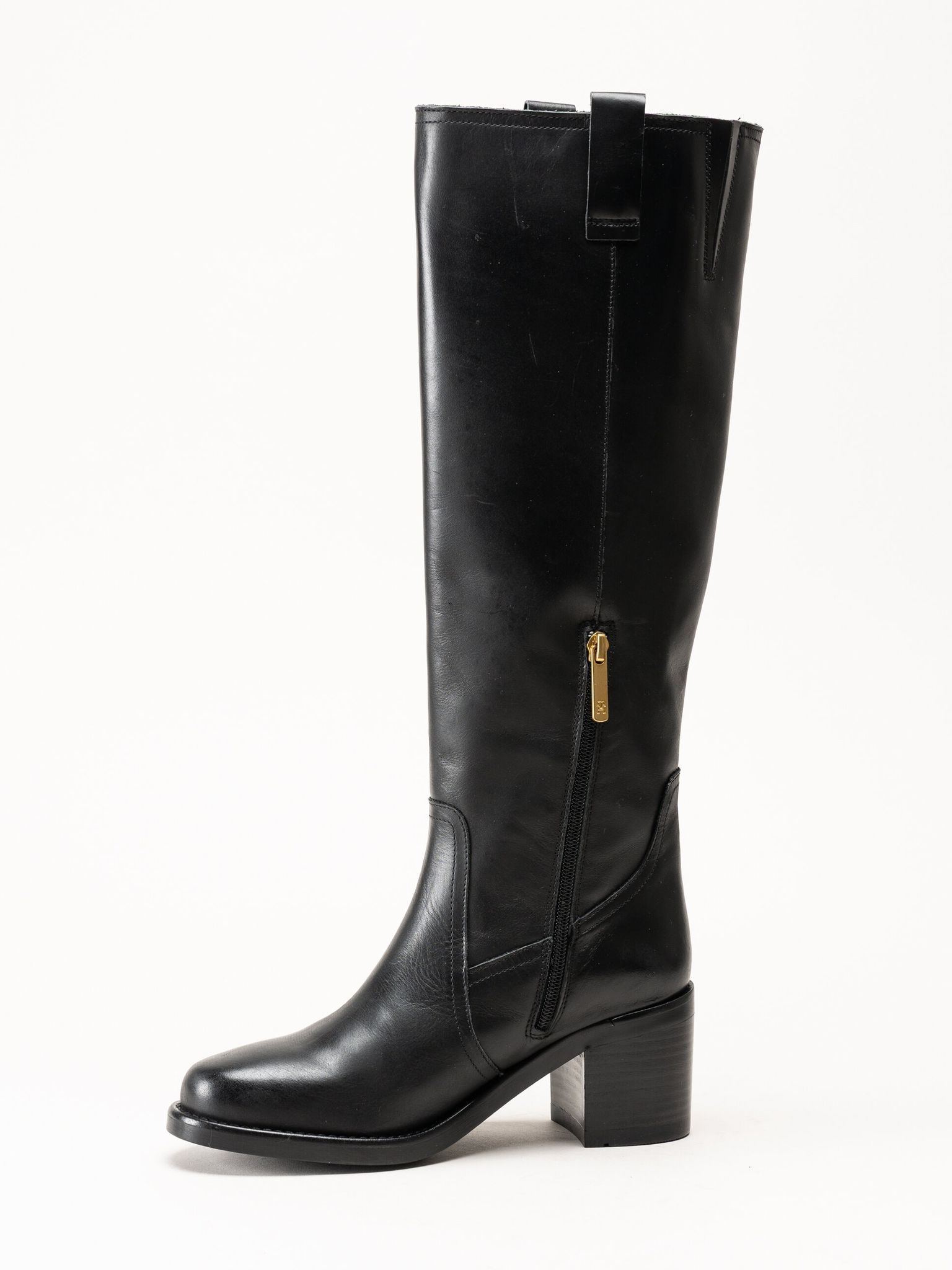 Tommy Hilfiger - Riding Lthr Long Boot - Höga skinnstövlar med blockklack