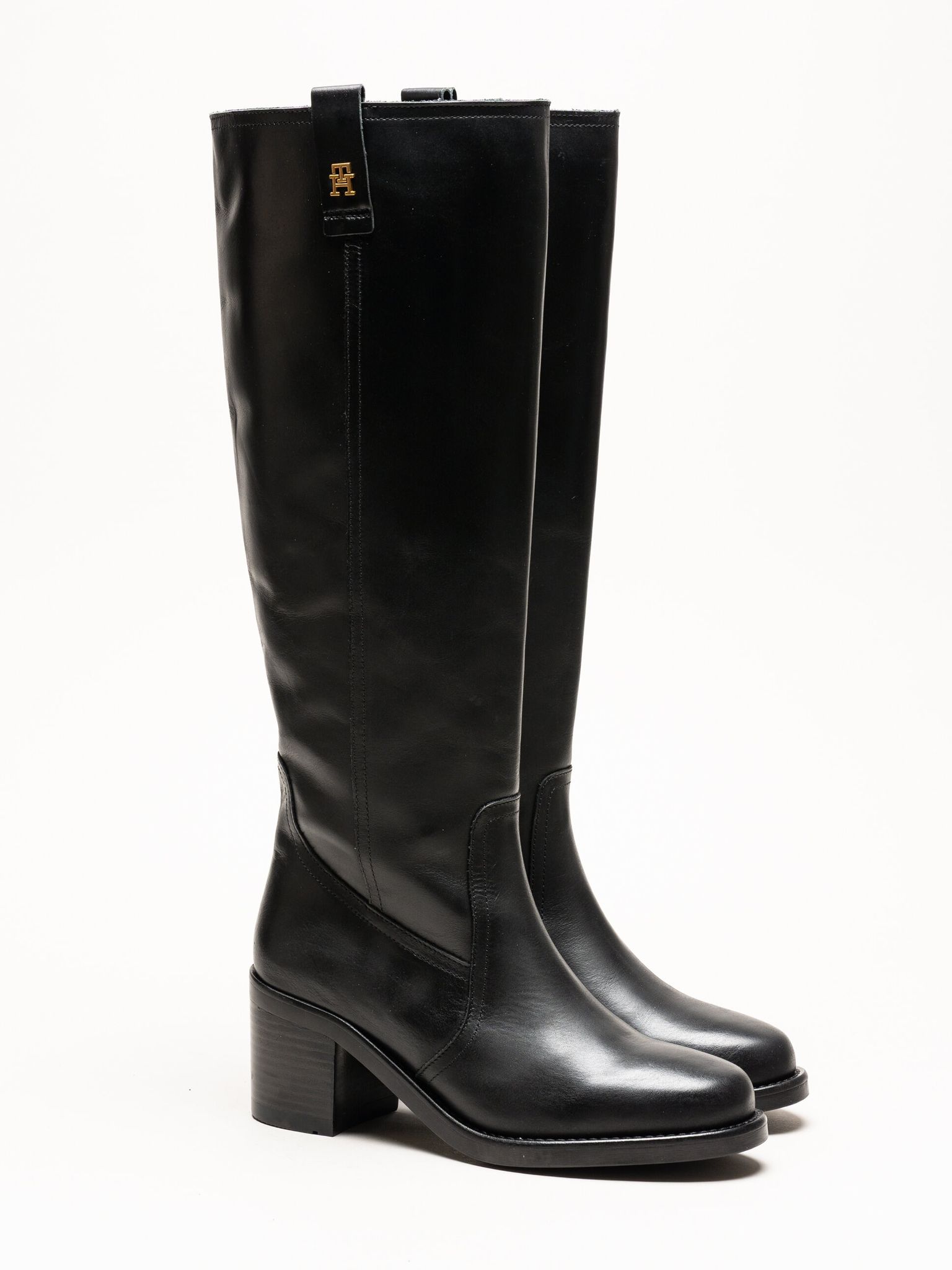 Tommy Hilfiger - Riding Lthr Long Boot - Höga skinnstövlar med blockklack