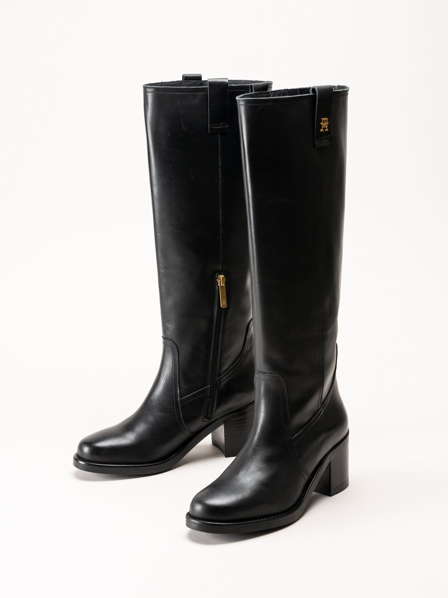 Tommy Hilfiger - Riding Lthr Long Boot - Höga skinnstövlar med blockklack