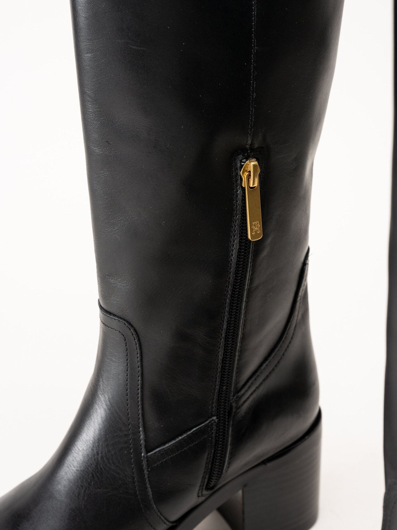 Tommy Hilfiger - Riding Lthr Long Boot - Höga skinnstövlar med blockklack
