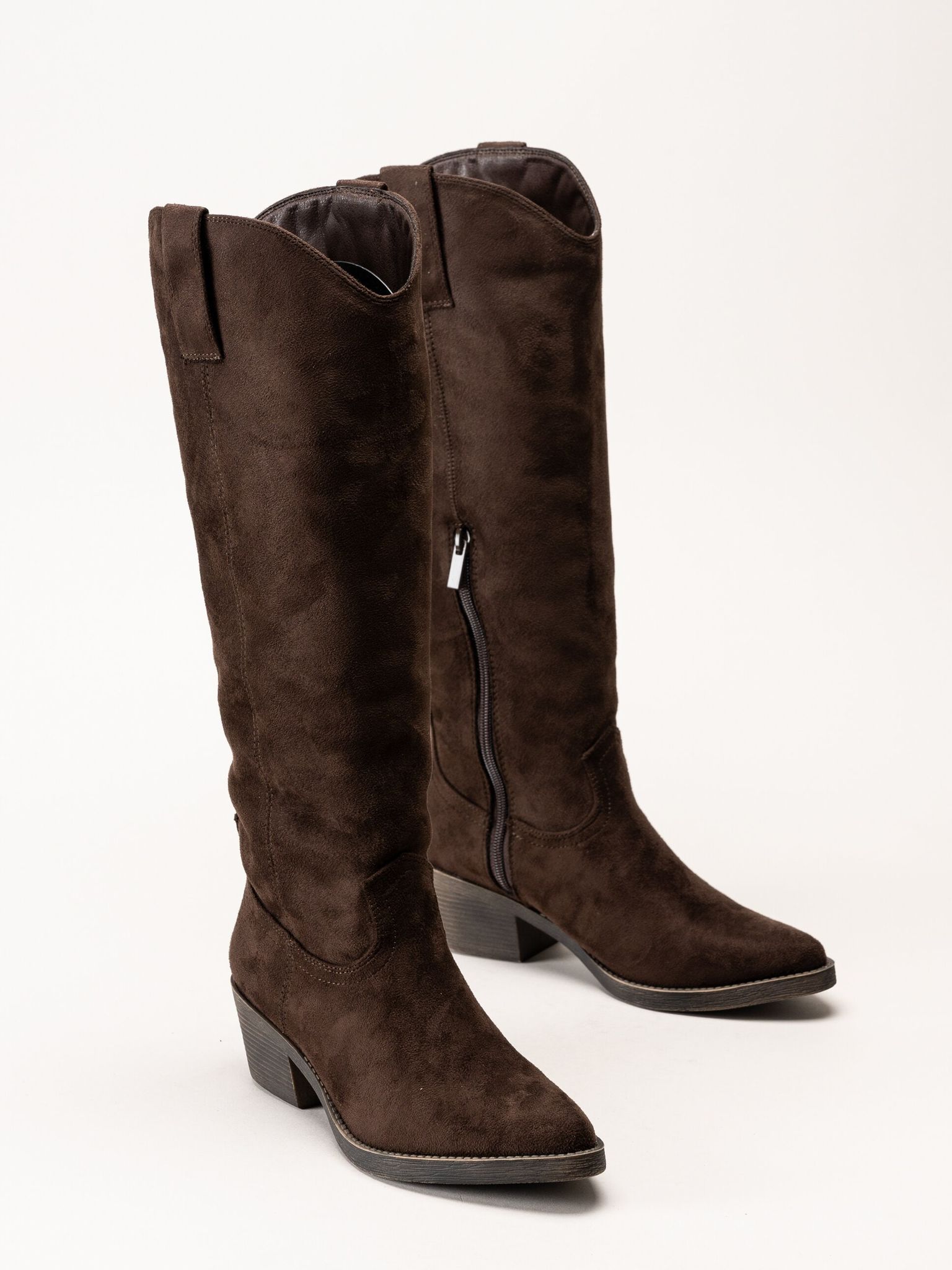 Duffy - Messina Sette - Bruna westernstövlar i mockaimitation