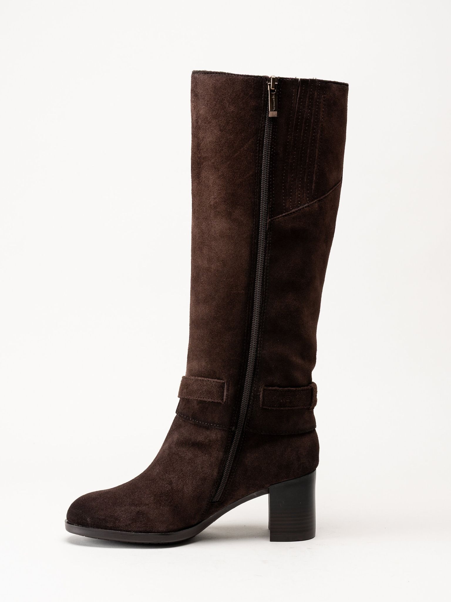 Tamaris - Bruna mockastövlar med klack