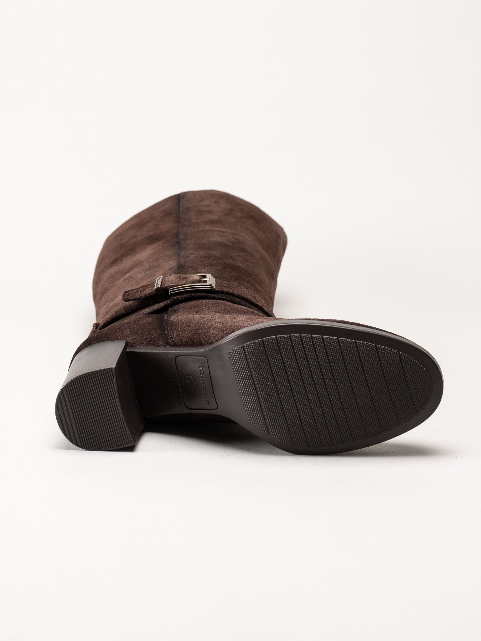 Tamaris - Bruna mockastövlar med klack