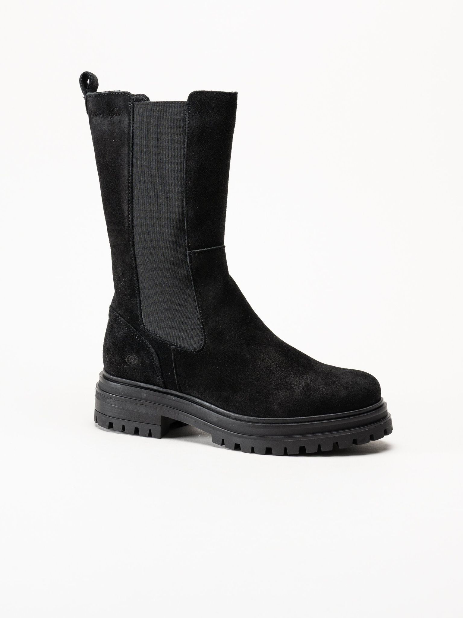 Rosa Negra - Svarta höga resårboots i mocka