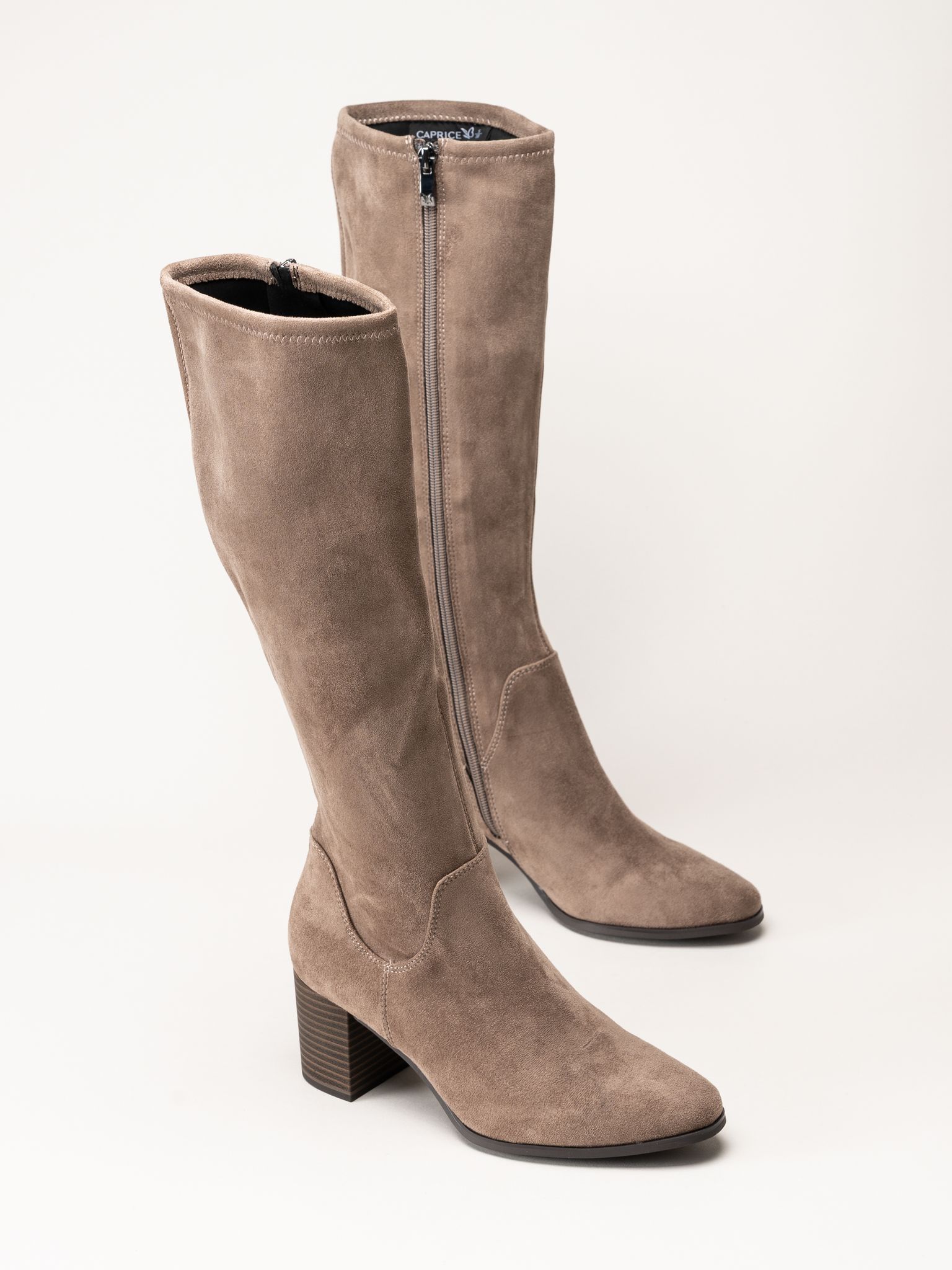 Caprice - Beige stövlar med klack