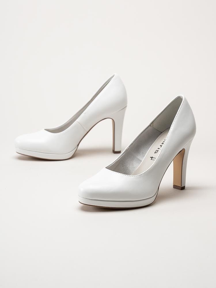 Tamaris - Vita pumps i skinnimitation