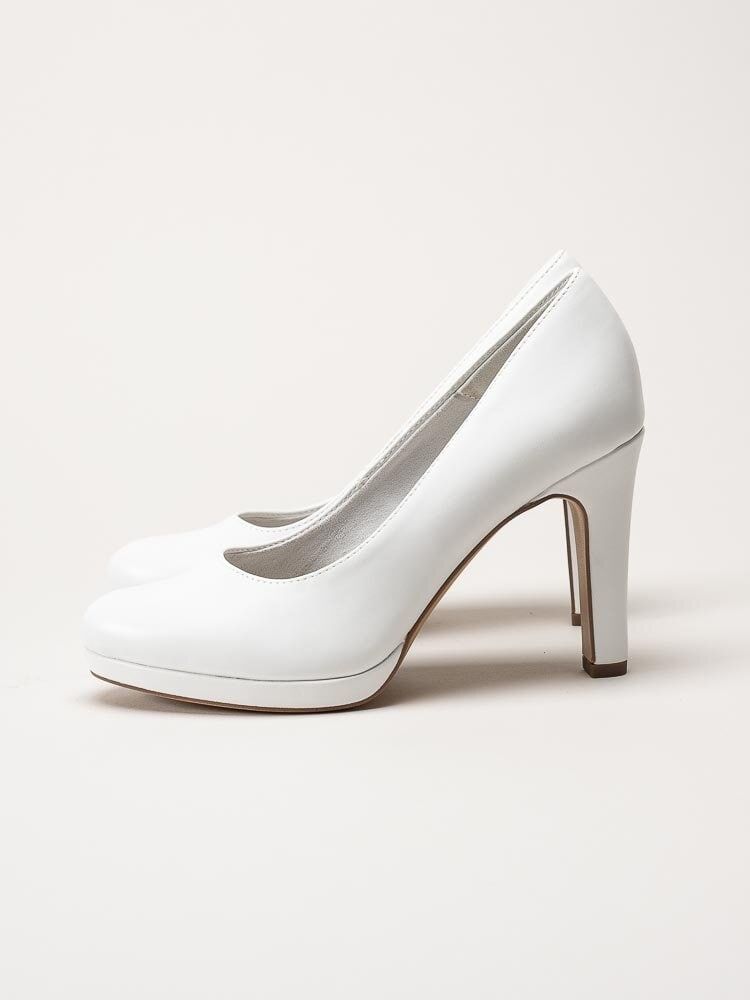 Tamaris - Vita pumps i skinnimitation