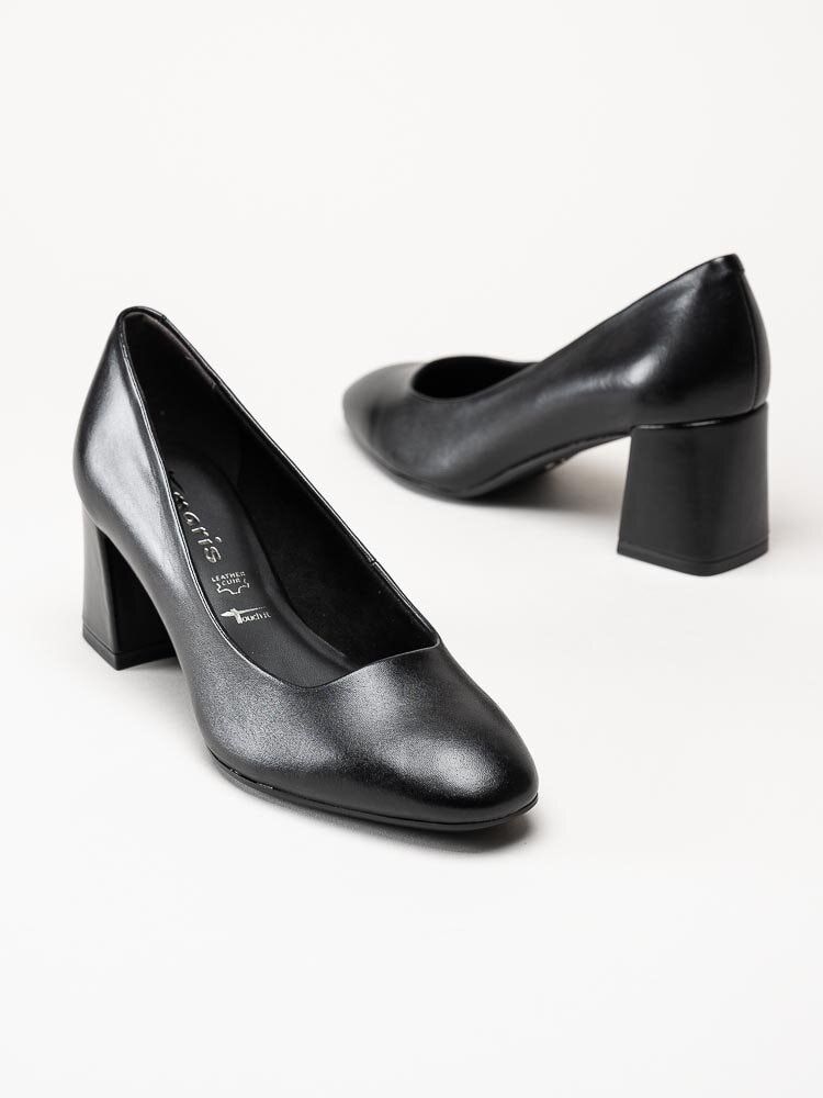 Tamaris - Svarta pumps i skinn