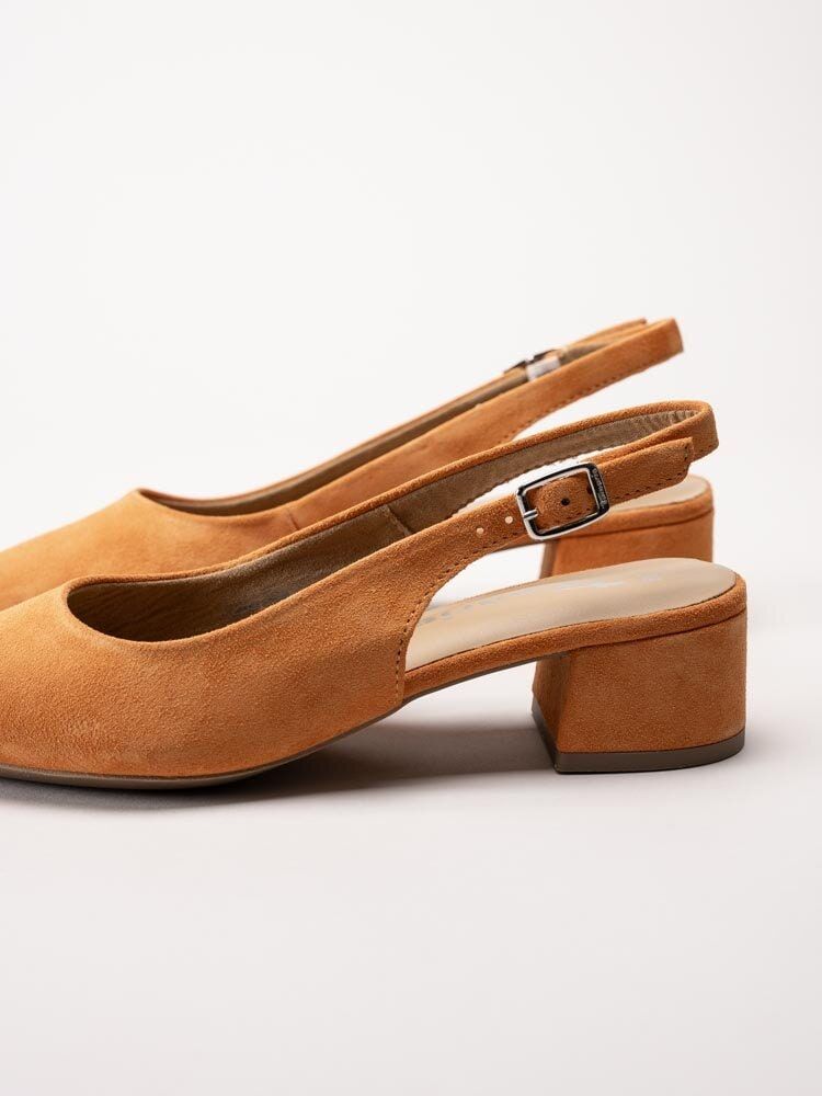 Tamaris - Orange slingback pumps i mocka