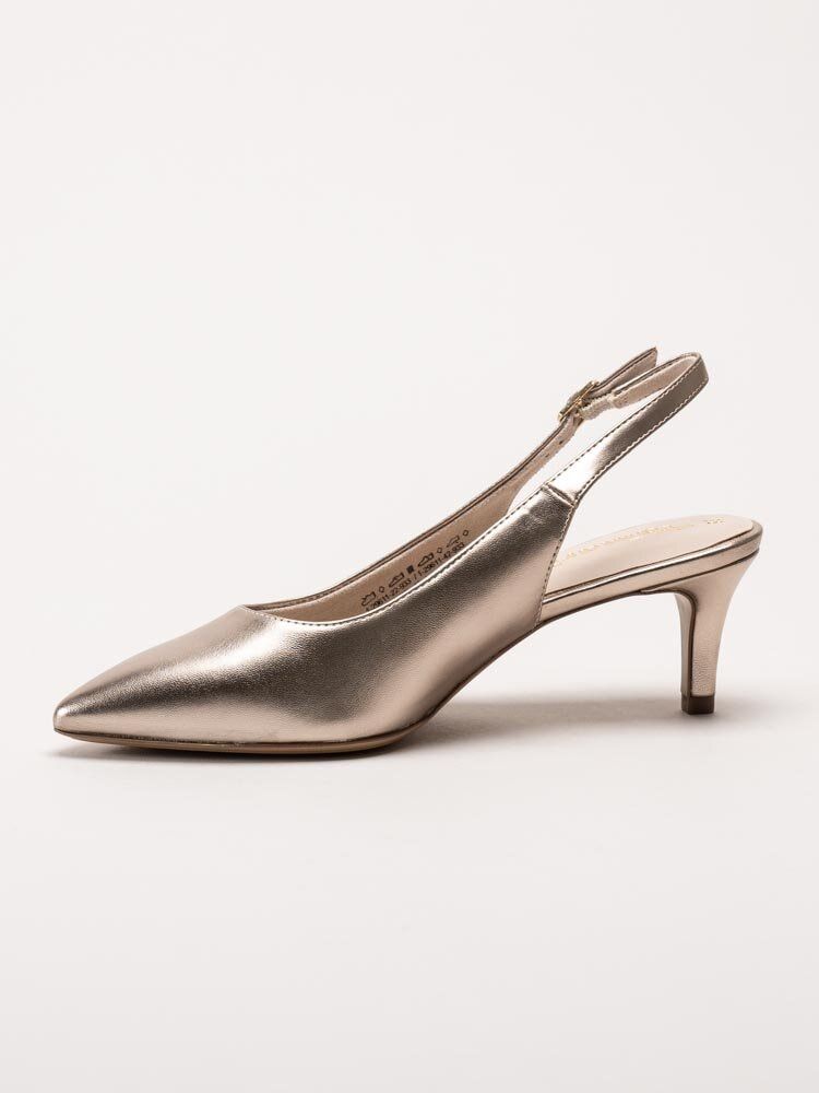 Tamaris - Guldfärgade slingback pumps