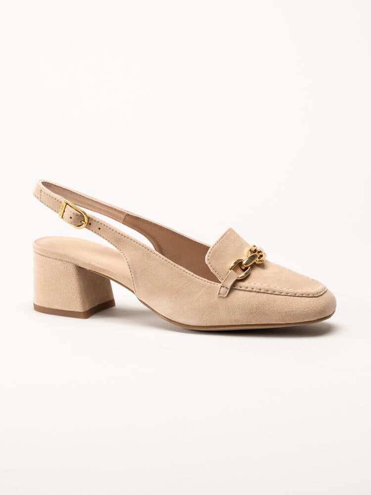 Unisa - Lenno_KS - Beige slingback pumps i mocka