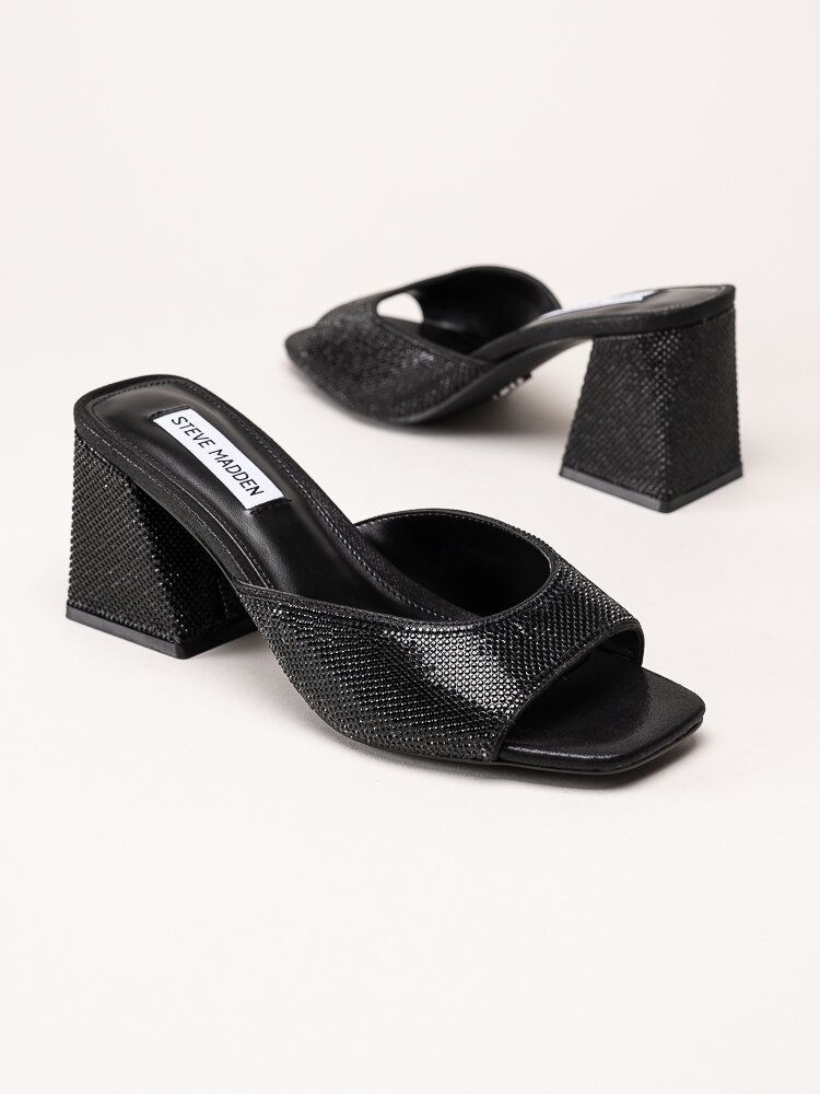 Steve Madden - Glowing-R - Svarta mules med strass